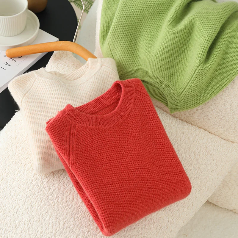 

Classic Children Wool Sweater Boy Girl O-neck Jacquard Pullover Kids Raglan Sleeve 100% Merino Wool Knitwear Autumn Winter Tops
