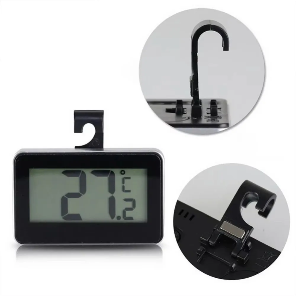 LCD Display Digital Refrigerator Thermometer Max/Min Record Function Waterproof Freezer Thermometer Hook Mount
