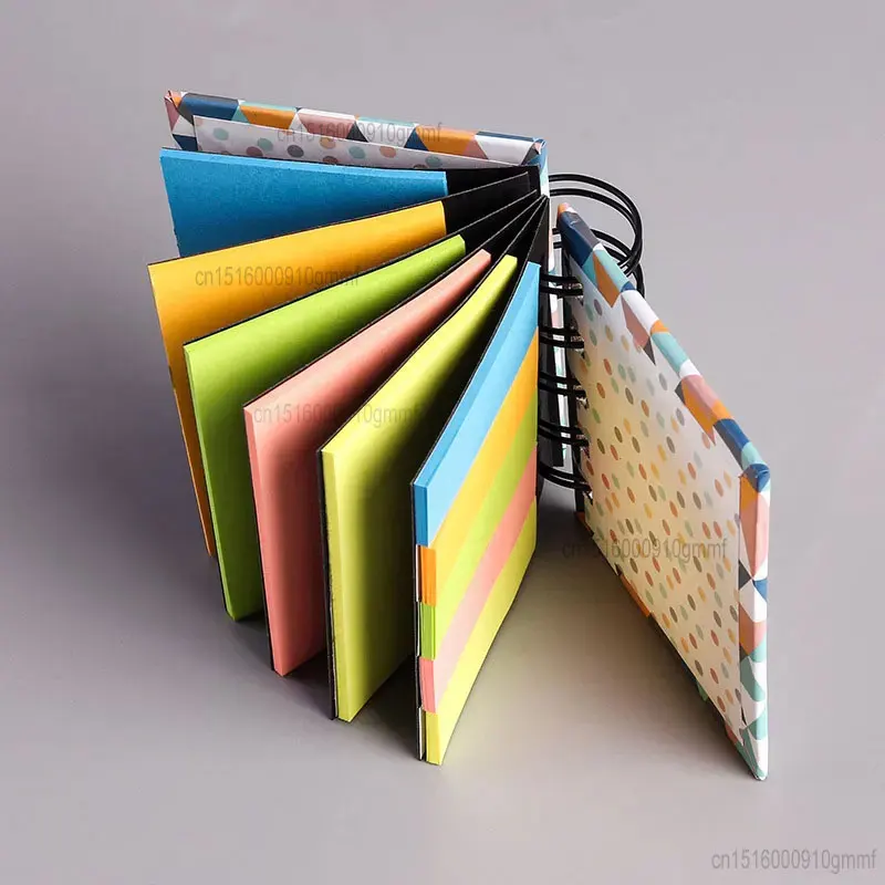 Multi-layer Paper Sticky Note Memo Pad Hard Cover Spiral Coil Mini Notebook Notepad Planner Self-Adhesive Stickers Office Supply