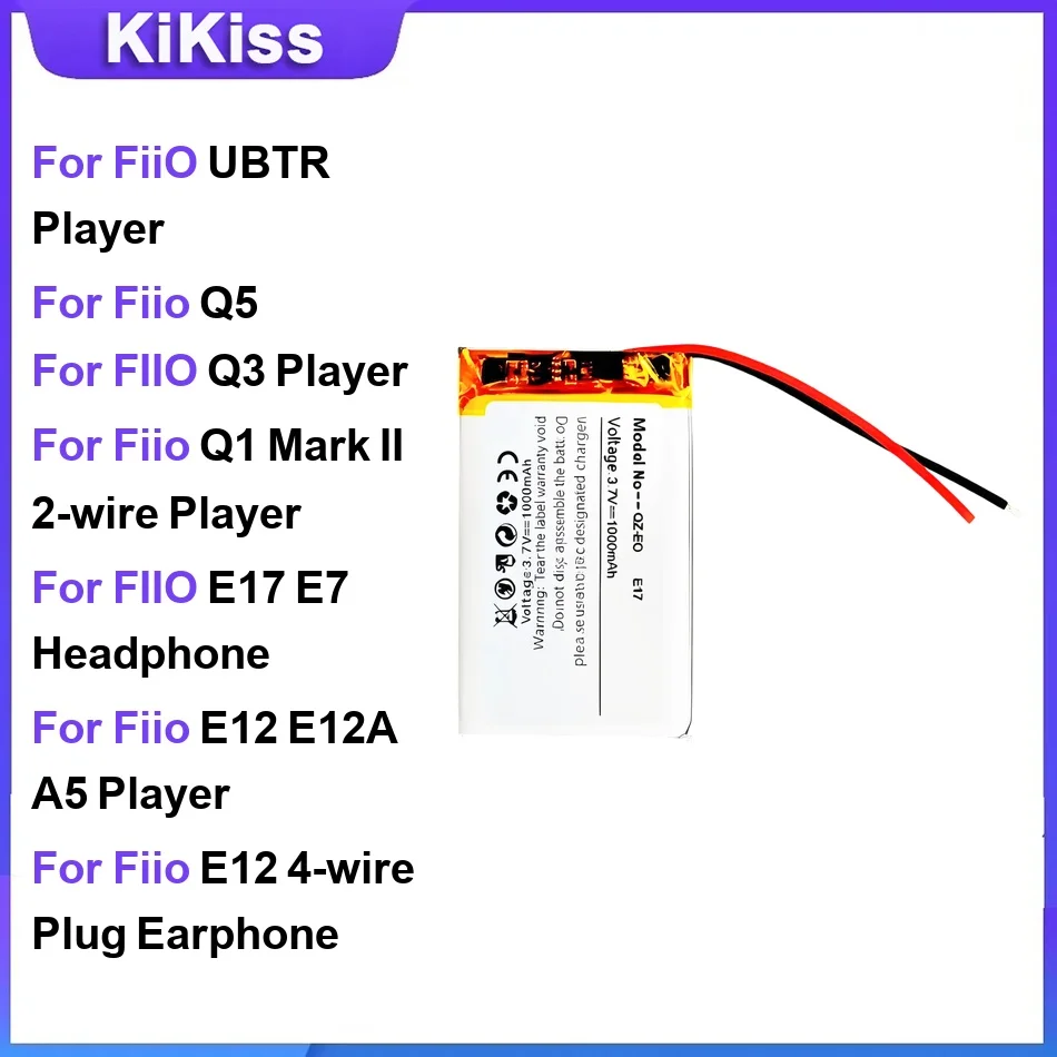 Battery For FiiO UBTR Q5 Q3 Q1 Mark II 2-wire E17 E7 Headphone E12 E12A A5 Player E12 4-wire Plug Earphone Best Replacement