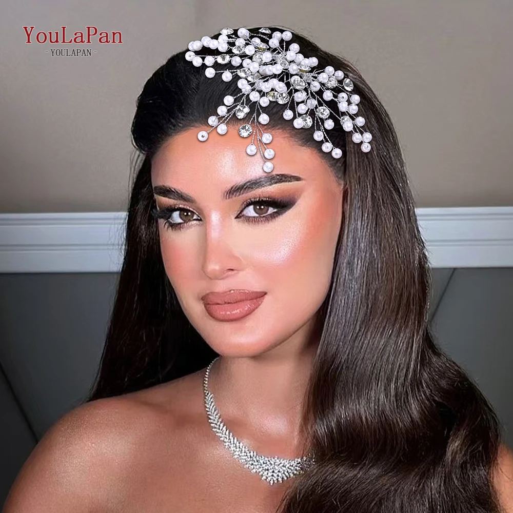 YouLaPan Wedding Pearl Comb Head Jewelry Bride Headpiece Crystal Women Tiaras Bridal Hair Accessories Women Headwear HP797