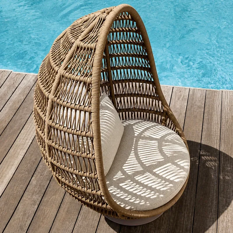 Wholesale Outdoor Garden Swing Single Hanging Basket for Villa Courtyard Balcony Yard Leisure Homestay Patio Furniture
