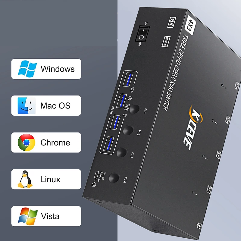 Adapter USB3.0/konwerter rozdzielacz przełącznik udostępnianie ekranu przełącznik KVM USB3.0 gra USB HUB rozdzielacz KVM przedłużacz stacja dokująca 4K