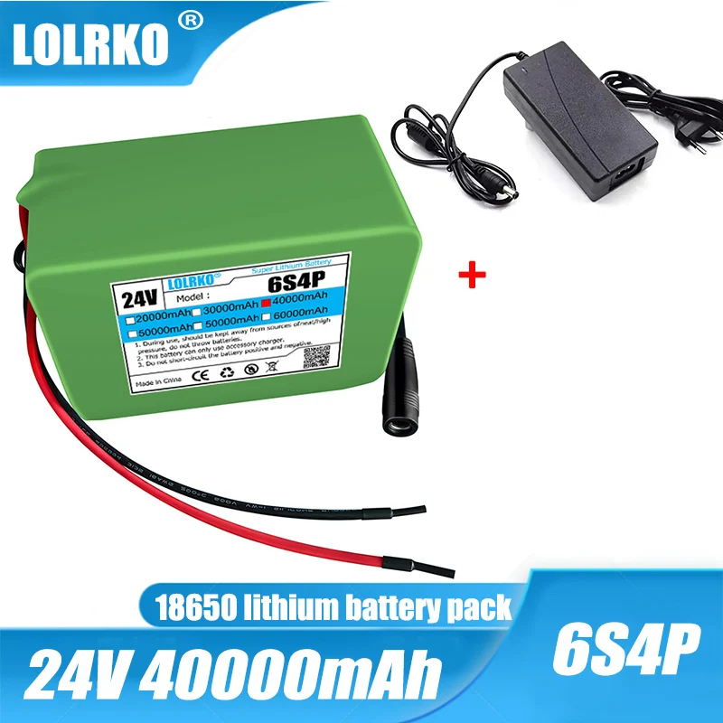 

High Power Battery 24V 6s4p 40Ah High Power Battery 500W BMS 25.2V 40000mAh Power Battery