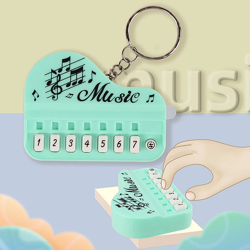 Portable Musical Instrument Toy Piano Keychain Mini Electronic Keyboard Keychain