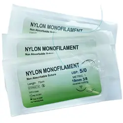 50pcs Dental Sutures Reverse Suture Metric 1.5 Nylon Monofilament 5-0 4-0 3-0
