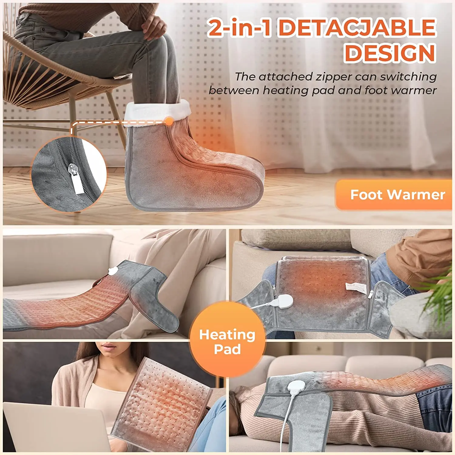 Portable Heating Foot Pad Winter Foot Warm Pads Foot Heater Foot Stove Foot Hot Electric Heating Pad Removable Electric Heating