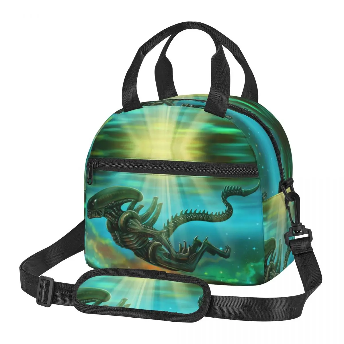 Xenomorph Alien Lunch Bags Insulated Bento Box Portable Lunch Tote Picnic Bags Thermal Bag for Woman School