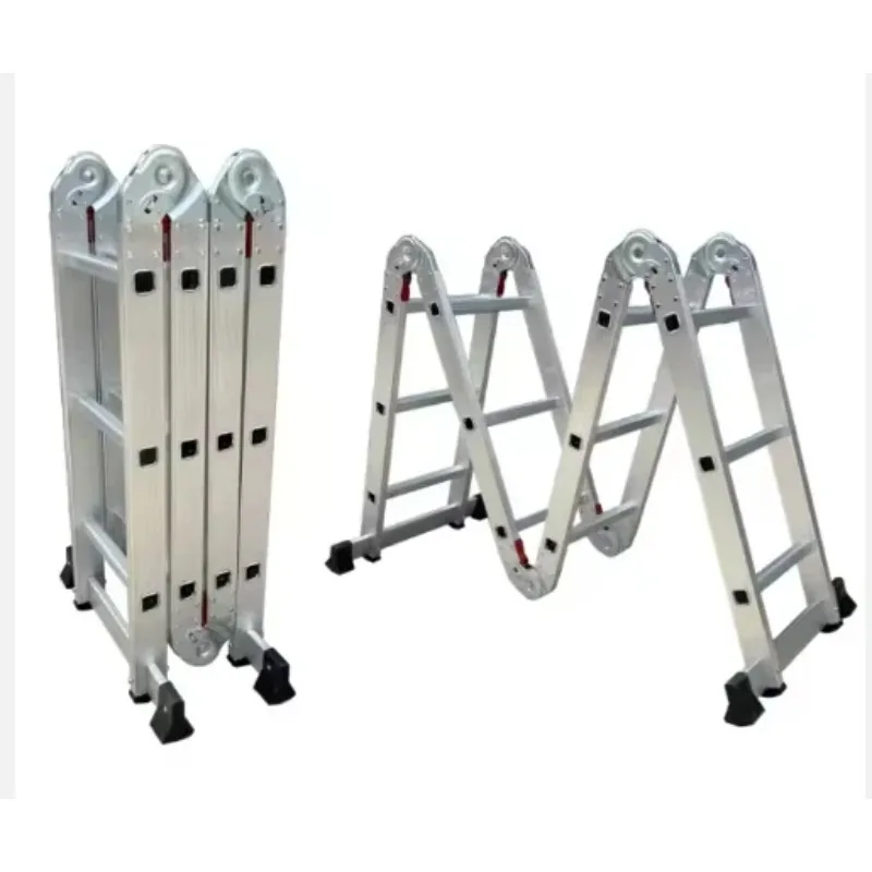 Échelle pliante multi-en-un en aluminium, robuste, légère, multi-positions pour échafaudage, extension, escabeau
