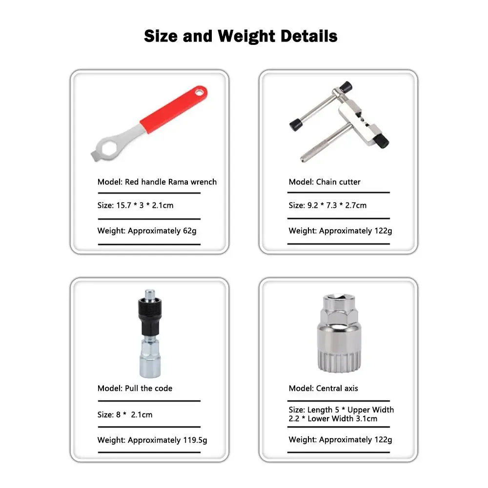

3PCS Steel Crank Puller Remover Extractor Remover Red Black Silver Handle Spanner Axle Tool Cycling Accessories
