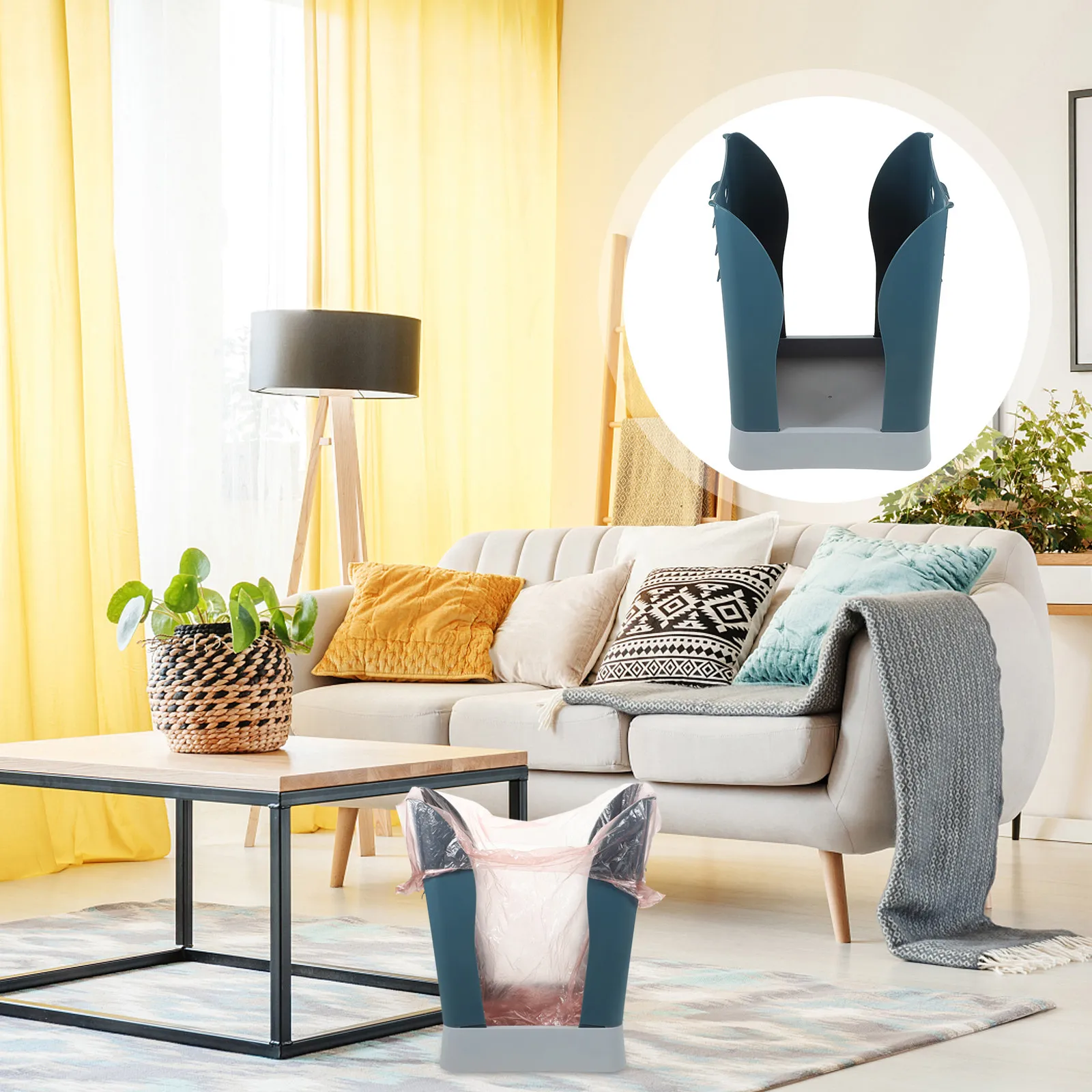 

Регулируемый держатель для мусорных пакетов, многоразовый пластиковый контейнер для мусора с 9-уровневой настройкой размера для хранения отходов на кухне и в ванной комнате