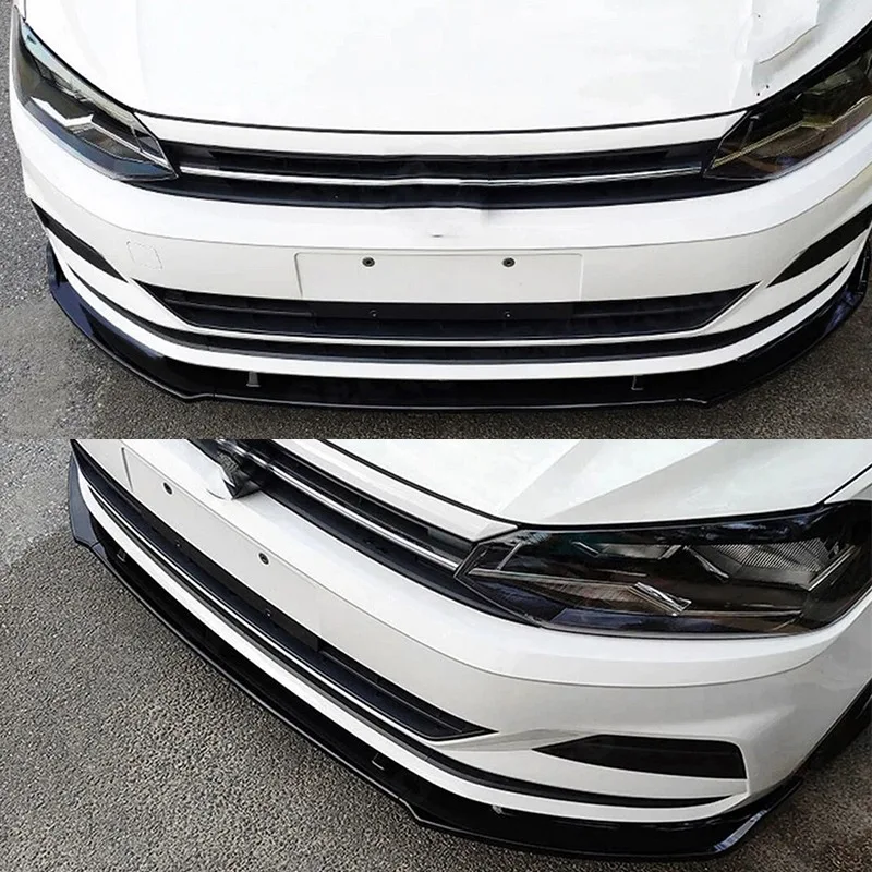 ل VW Polo AW1 TSI Trendline MT MSI Comfortline 2017-2021 سيارة الجبهة حافة مصد السيارة الذقن المفسد الجبهة حافة مصد السيارة غطاء ضبط