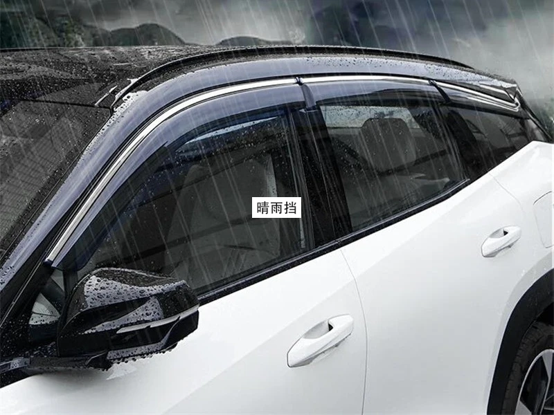 Car Styling Window Visor Accessories Exterior Sticker For Geely Galaxy L7 2023 + Awning Shelter Shade Sun Rain Deflector Guard