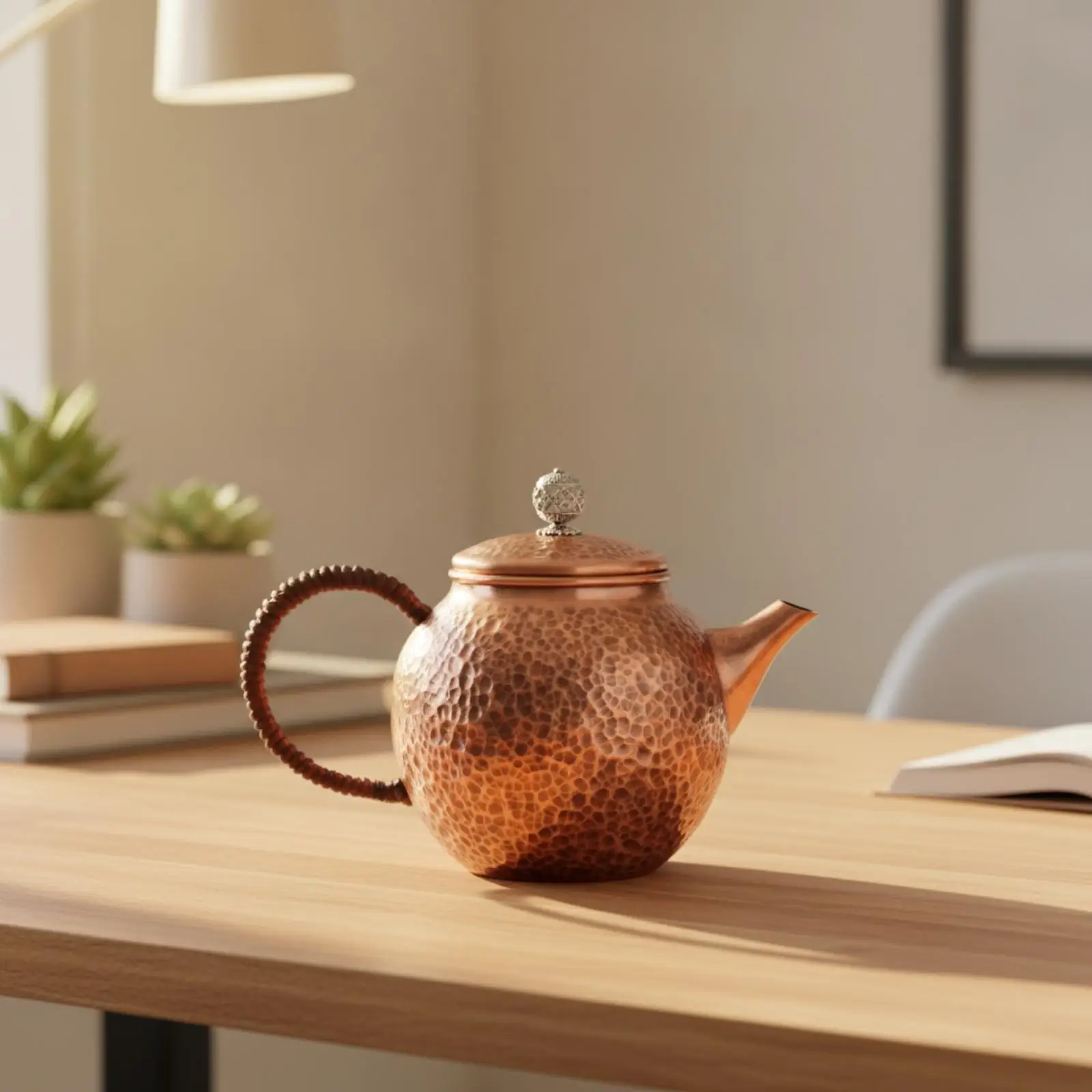 Copper Teapot Handmade Copper Teapot with Wrapped Handle Traditional