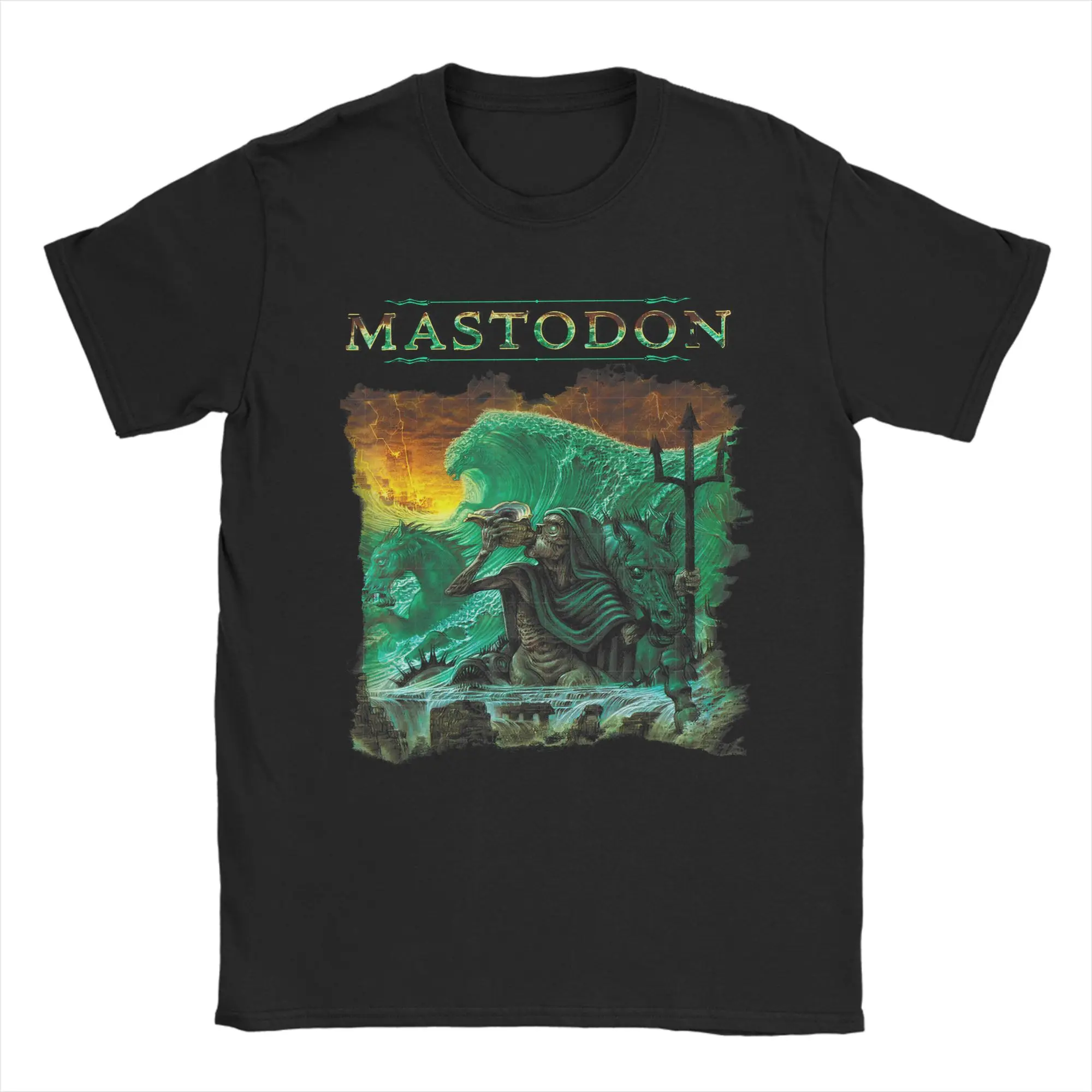 Mastodon Floods of Triton T Shirt for Men Cotton Casual T-Shirts O Neck  Tee Shirt Short Sleeve Clothing 4XL 5XL