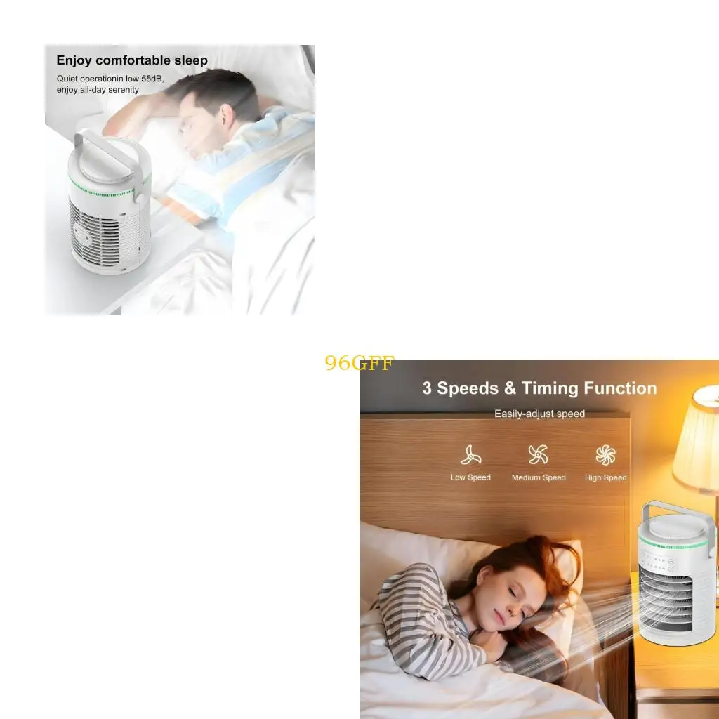 

96GF Портативный кондиционер Увлажняющий вентилятор воздушный охлаждение 3 скорость при свете