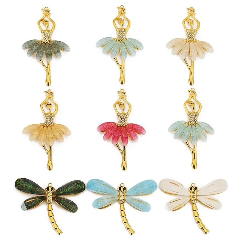 

2pcs Stainless Steel Dragonfly Ballet Beauties Charms for Women Jewelry Making DIY Necklace Earring Pendant Accessorie Finding