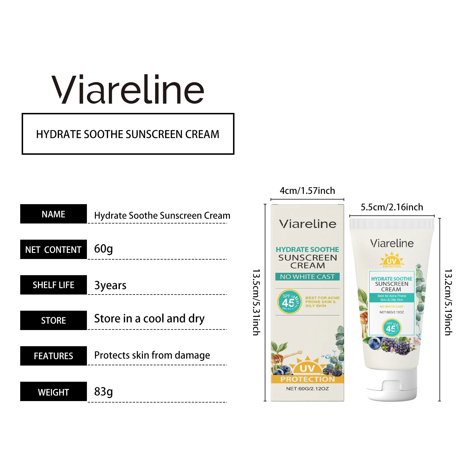 Oil Control Beschermende Crème Hydraterende Verfrissende Niet-vette Hydraterende en Hydraterende Anti-Uv-beschermende Crème