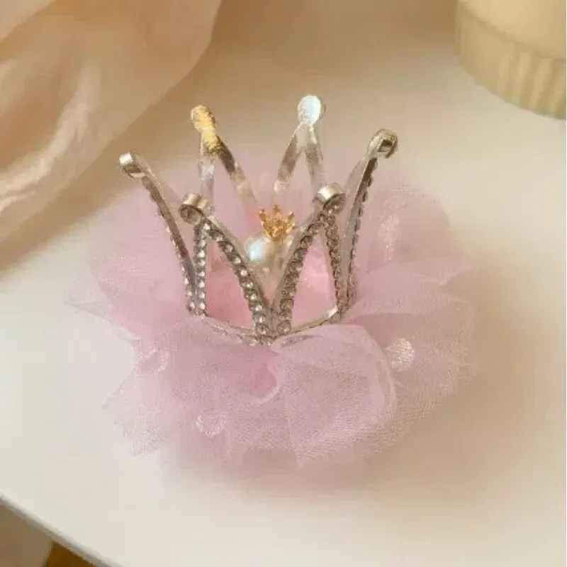 Children\'s Princess Mesh Hairpin Girls Rhinestone Crown Hair Clip Hair Accessories Sweet Lovely Tiara Headwear