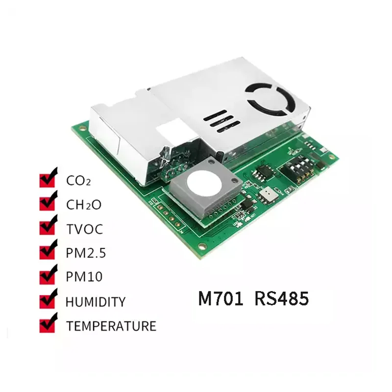 YYS 7in1 PM2.5 PM10 Sensor Gas VOC CO2 Formaldehyde Indoor Air Quality Sensor for Smart Home M701