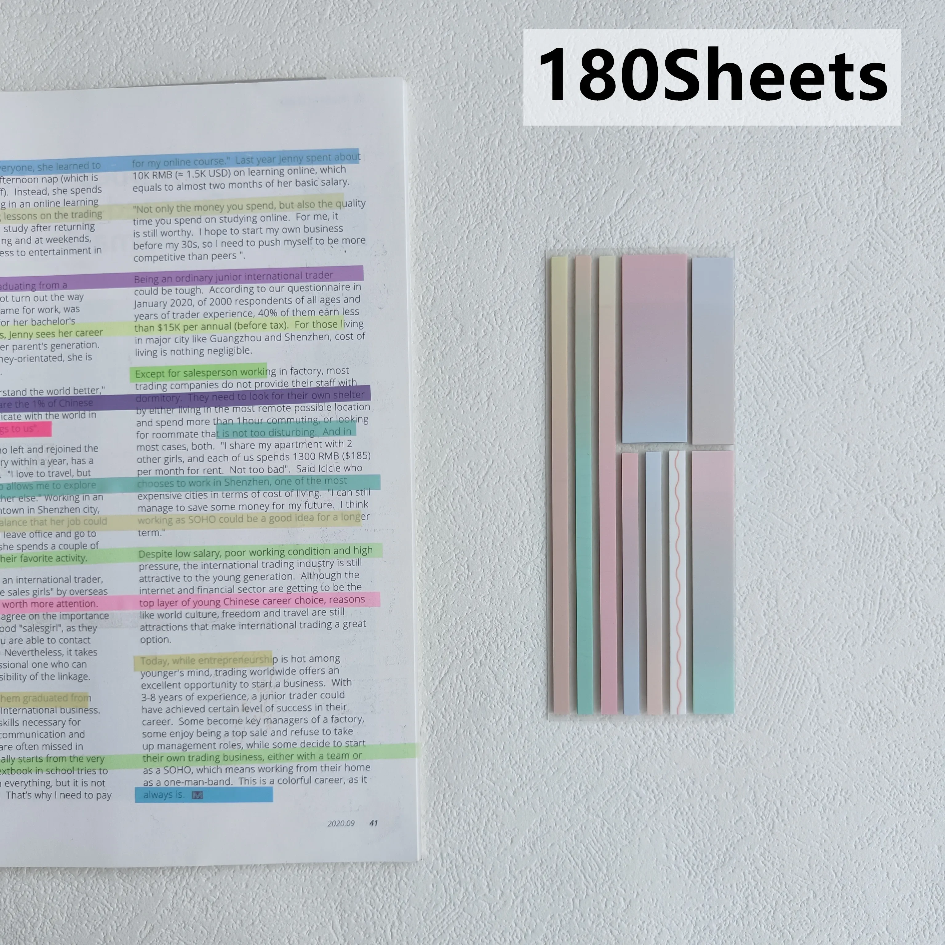 KindFuny 160 Blatt Haftnotizen, transparent, Haftnotizen, Indexregisterkarten, Pfeilflaggen für Seitenmarkierungen, Planeraufkleber, Büro, Schule – Detail 6