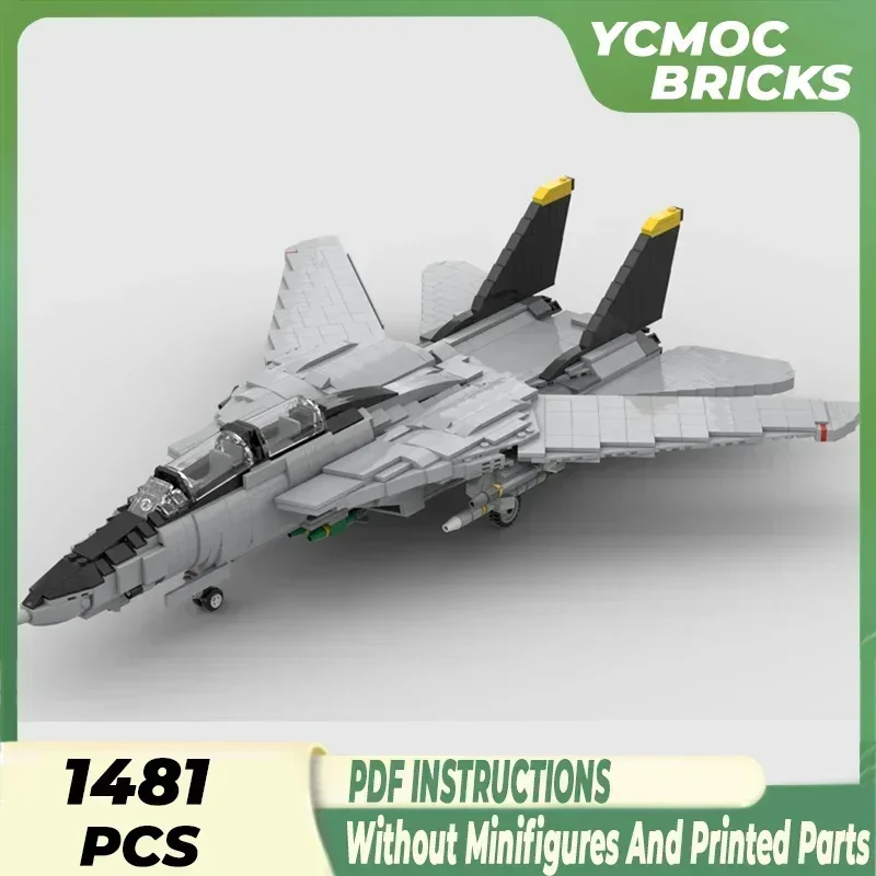 

Модель военного самолета Moc, строительные кирпичи F-14 Tomcat, технология истребителя, модульные блоки, подарки, рождественские игрушки, наборы «сделай сам», сборка