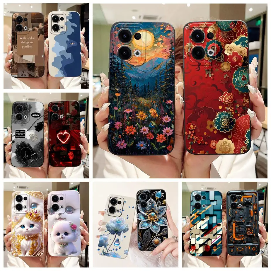 For Oppo Reno 13 Pro 5G Case CPH2697 Luxury Fashion Candy Painted Cover Soft TPU Phone Case For Oppo Reno 13 Reno13 Pro 5G Shell