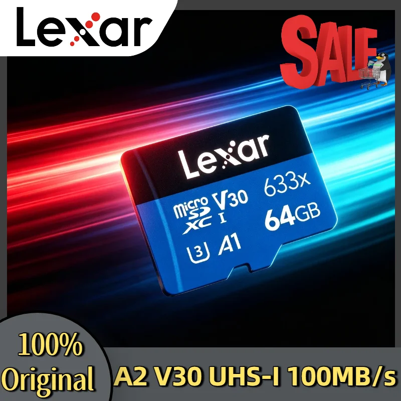 

100%Percent Original Lexar 633x Micro SD Card 256GB 128GB 64GB SDXC V30 U3 32GB SDHC V10 U1 Class 10 A1 Flash Memory Max