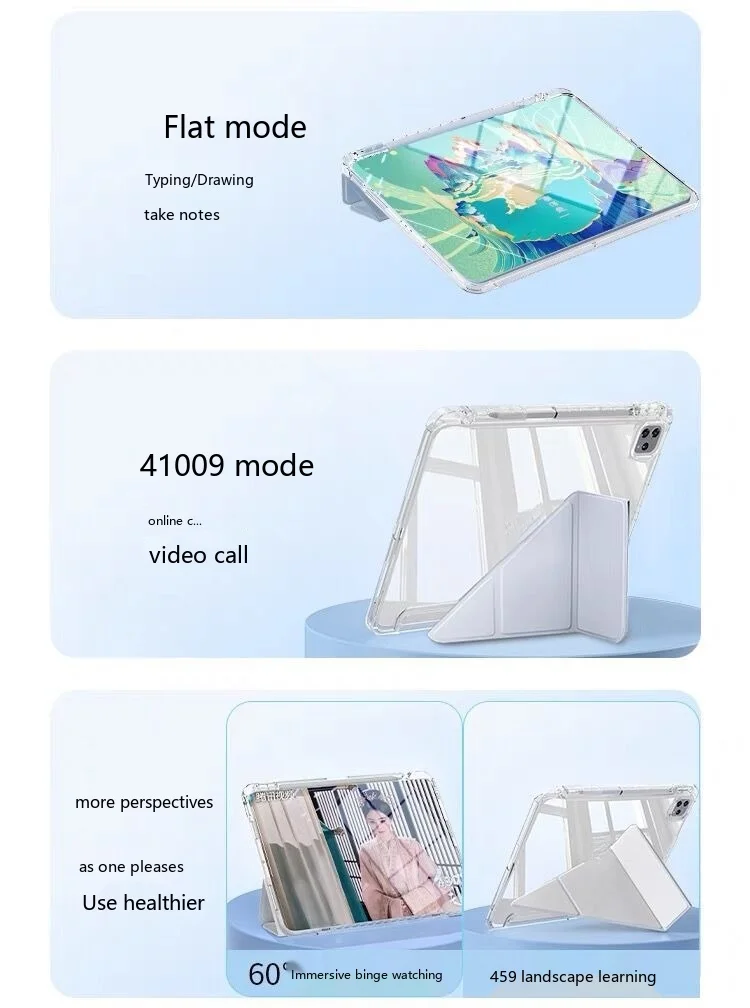 Für Honor Pad 12,3 12,1 11,5 11 Zoll Acryl 9+N Mehrwinkel-Stoßfeste Standhülle mit Schlaf-/Aufwachfunktion – Detail 5