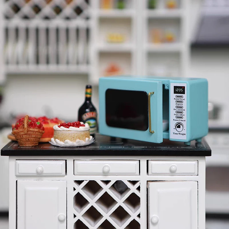 1:12 casa de muñecas en miniatura horno microondas modelo muñeca hogar cocina microondas escena decoración juguete casa de muñecas accesorios de comedor