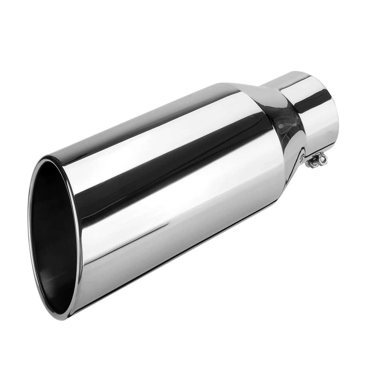 1X Universal 4 Inch Inlet 6 Inch Outlet Exhaust Tip 15 Inch Length Tailpipe Anti-Corrosive Car Straight Exhaust Tail Throat