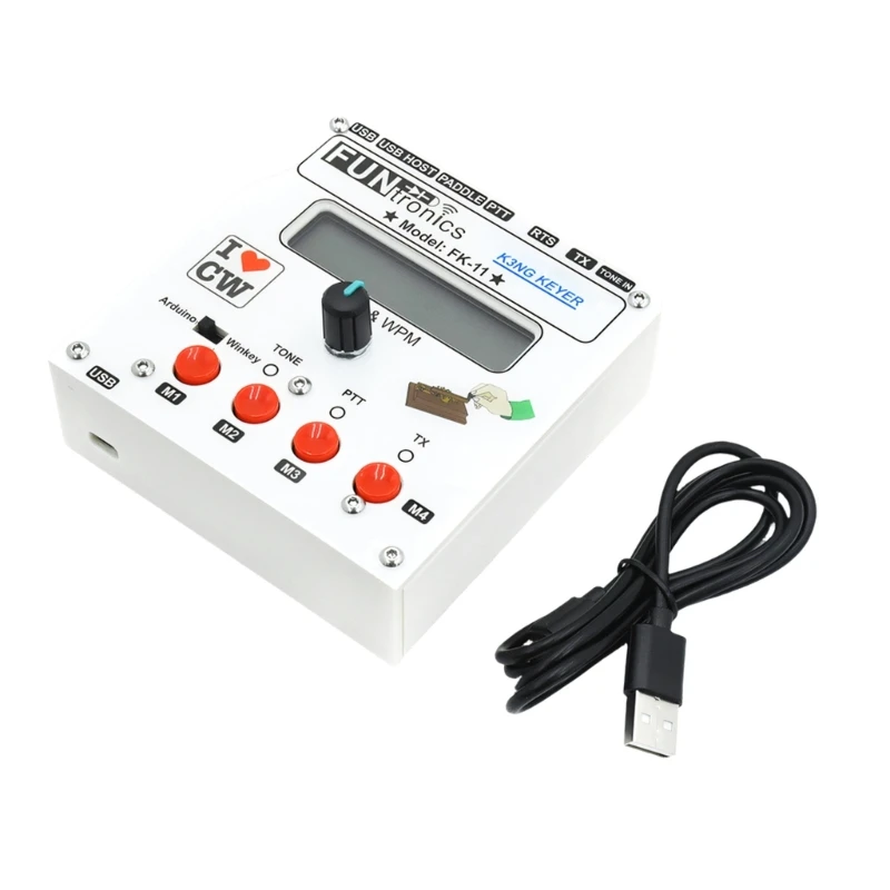 

96GF Amateur Radio Keyer Module with Display Screen and Board Room, Knob Controlled Metal Unit for Desktop Station Projects and