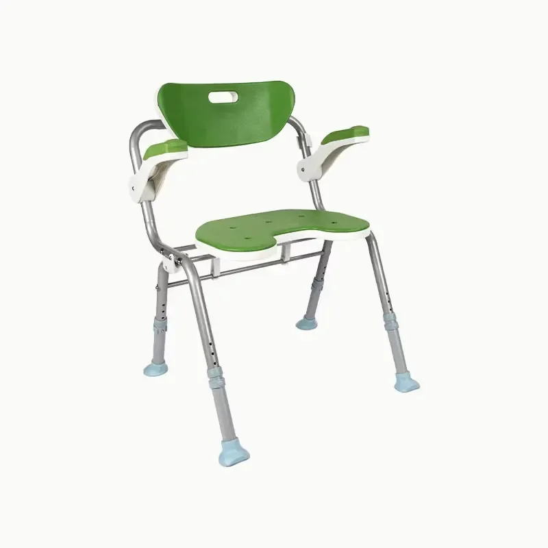 Foldable Shower Chair for Elderly Disabled Bathroom Safety Seat Non Slip Toilet Bathing Stool with Backrest Support Aid