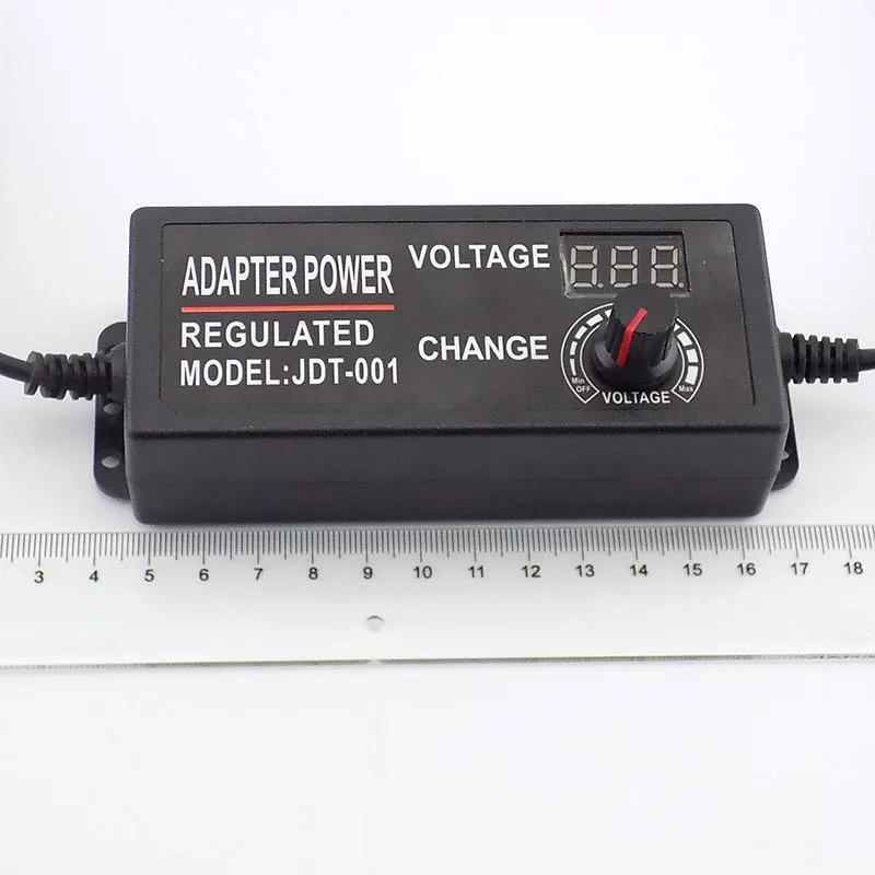 قابل للتعديل محول الطاقة التيار المتناوب 100-220 فولت إلى تيار مستمر 3-12V5A كاميرا تلفزيونات الدوائر المغلقة امدادات الطاقة لشريط Led ضوء عرض شاحن الشاشة 5.5*2.5 مللي متر