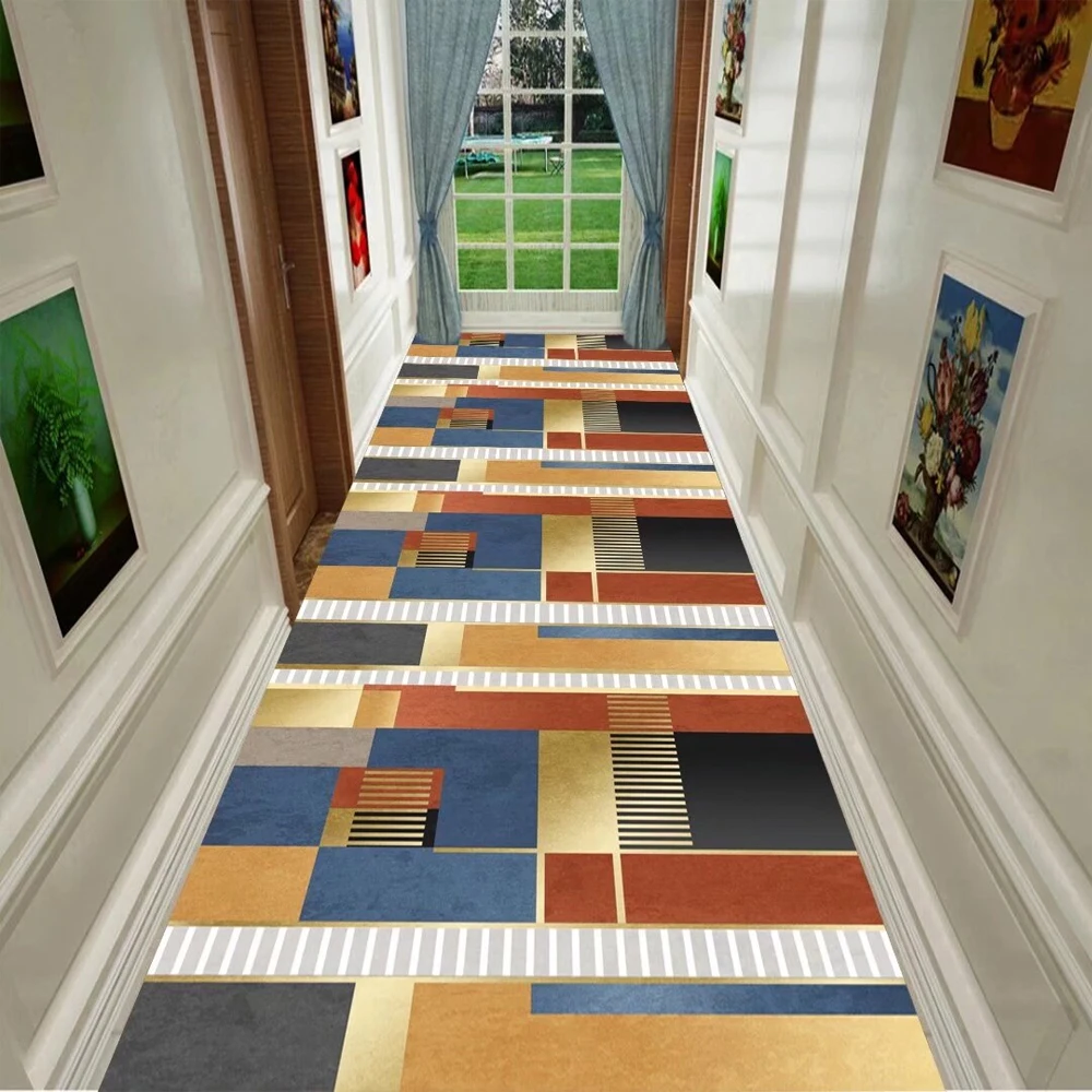 

Nordic Corridor Carpet for Stairway Decoration Luxury Home Villa Hallway Carpets Non-slip Passageway Floor Mat Custom Size Rug