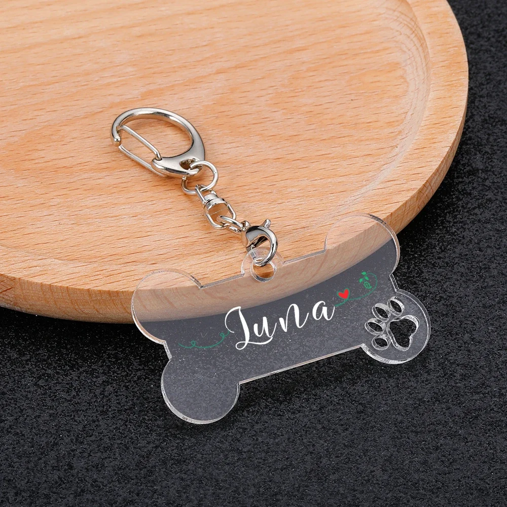 

Personalized Pet Dog Tags Acrylic Clear Free Engraving Kitten Puppy Anti-lost Collars Tag for Dog Cat Nameplate Pet Accessoires