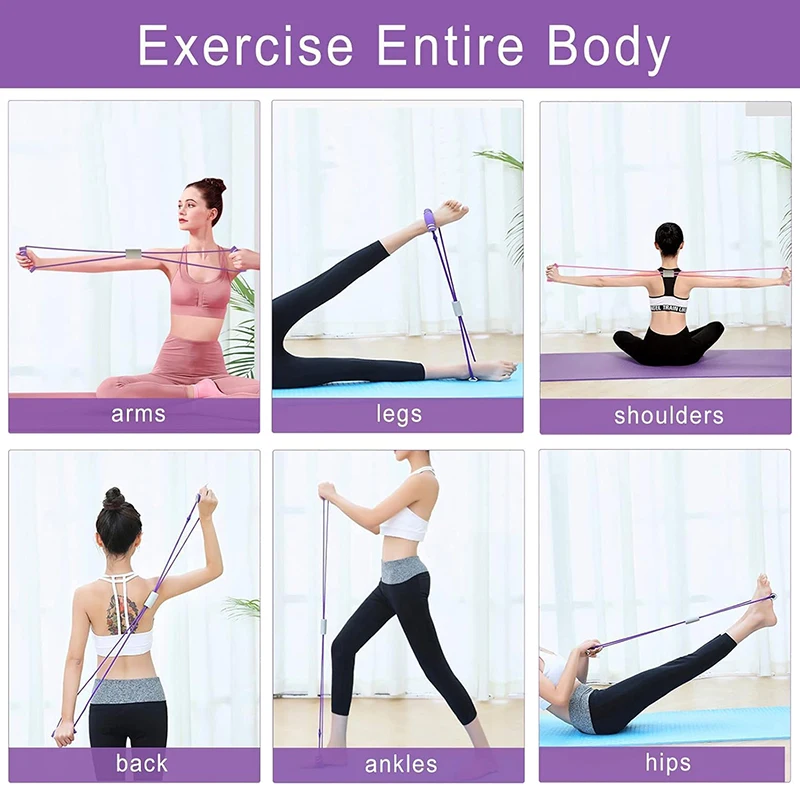 Saludea Resistance Band With Handles, Arm Figure 8 Resistance Band, Chest Expander, Yoga Gym Fitness Pulling Rope 8 Word Elastic