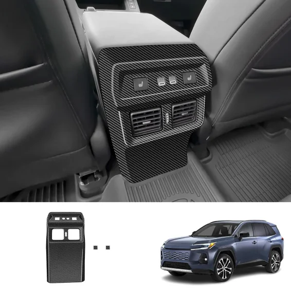 For Daily Driving Carbon Fiber Rear Armrest Vent Cover Rear Armrest Air Outlet Trim Armrests ABS Plastic Material