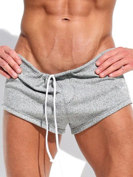Men’s Running Shorts 3 Inch Summer Drawstring Low Waist Workout Shorts Underpants
