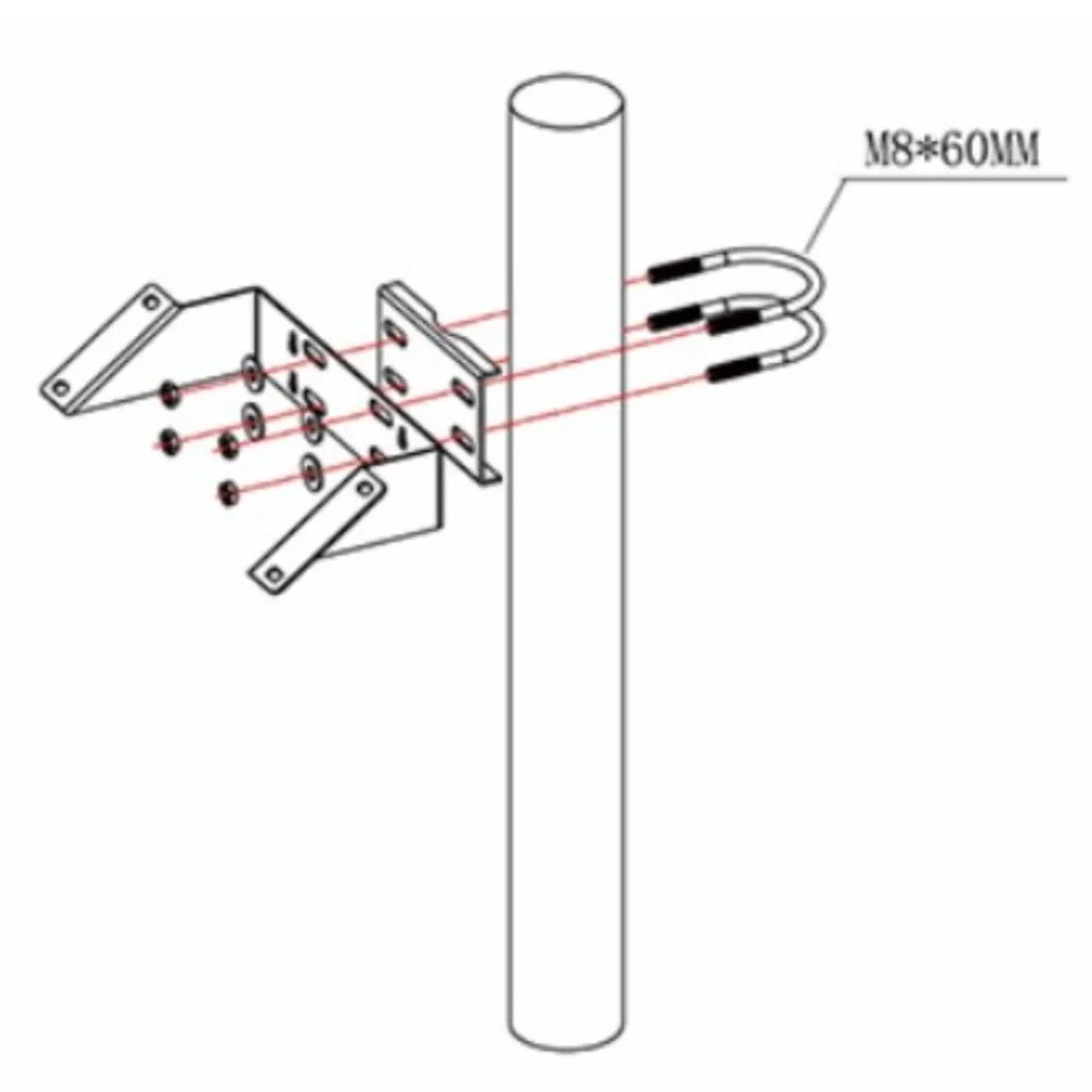 1 Set Solar Panel Bracket Wall Mount Column Clamp For Garden Light Monitoring Device 3W-15W Photovoltaic Support Steel Black