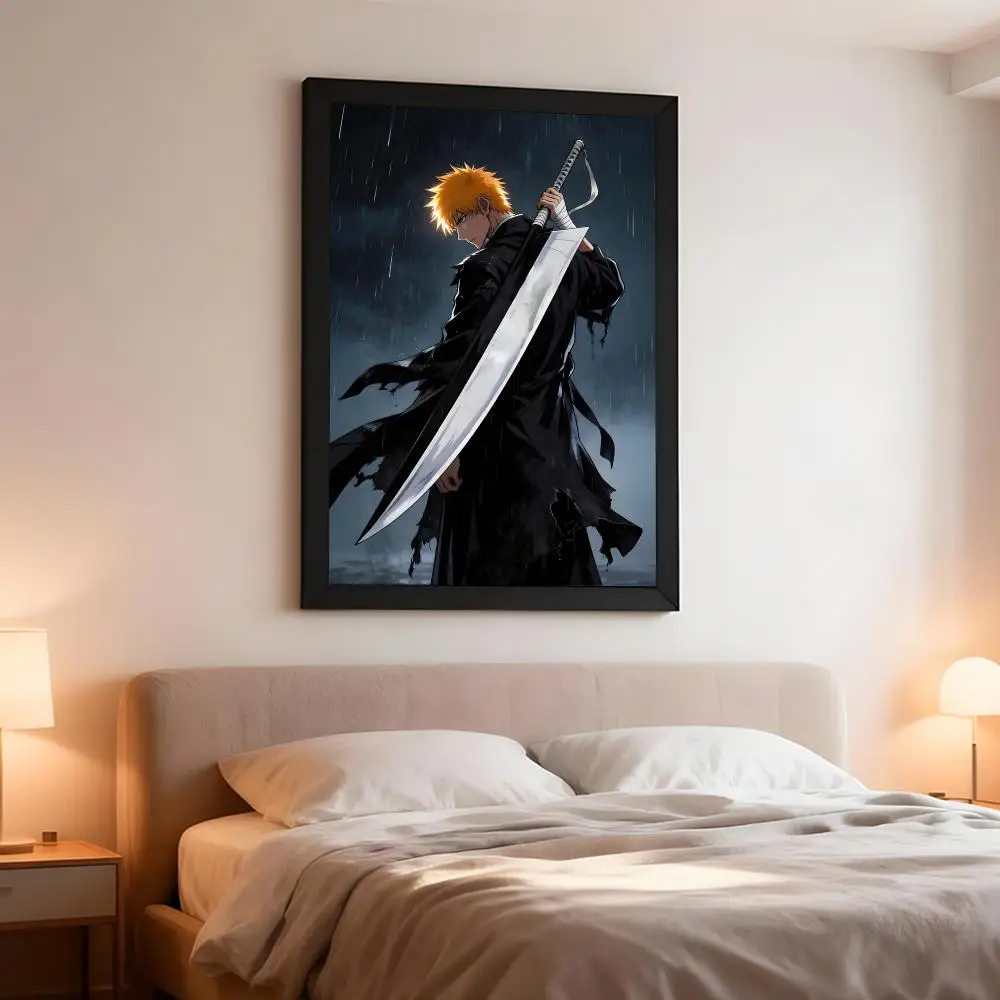 Action Anime Bleach Poster Artistic Peel-Off Wall Decor, Indoor Outdoor Home Ornament for Collectors