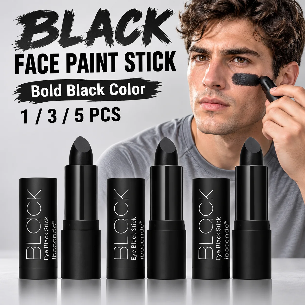 Eye Black Stick For Football And Baseball Waterproof Black Face Paint For Halloween Makeup And Body Art In A Capped Stick Format