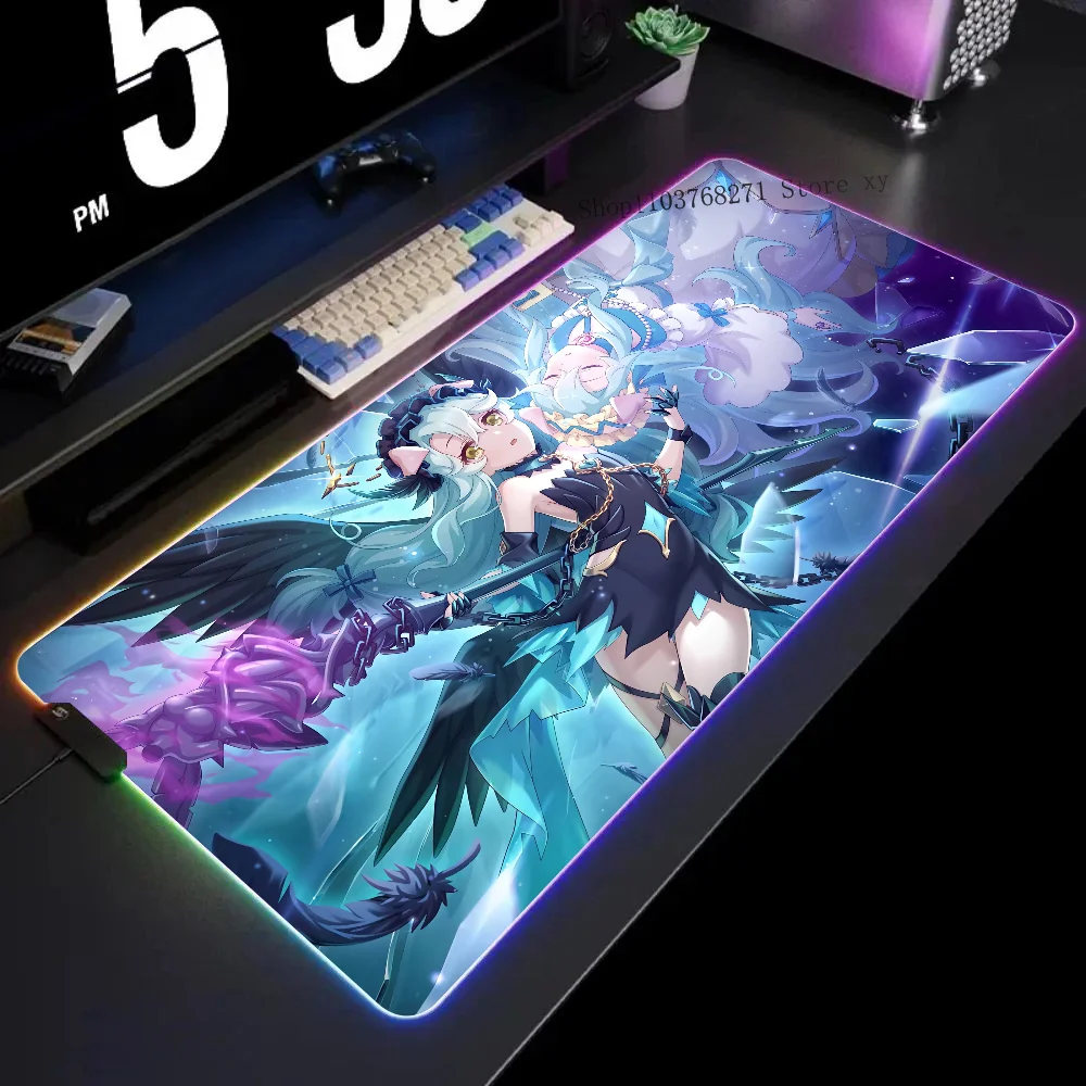 

Precia PrincessConnect Re Dive Mousepad XXL RGB Gaming Mouse Pads HD Black Gamer Accessories Large LED