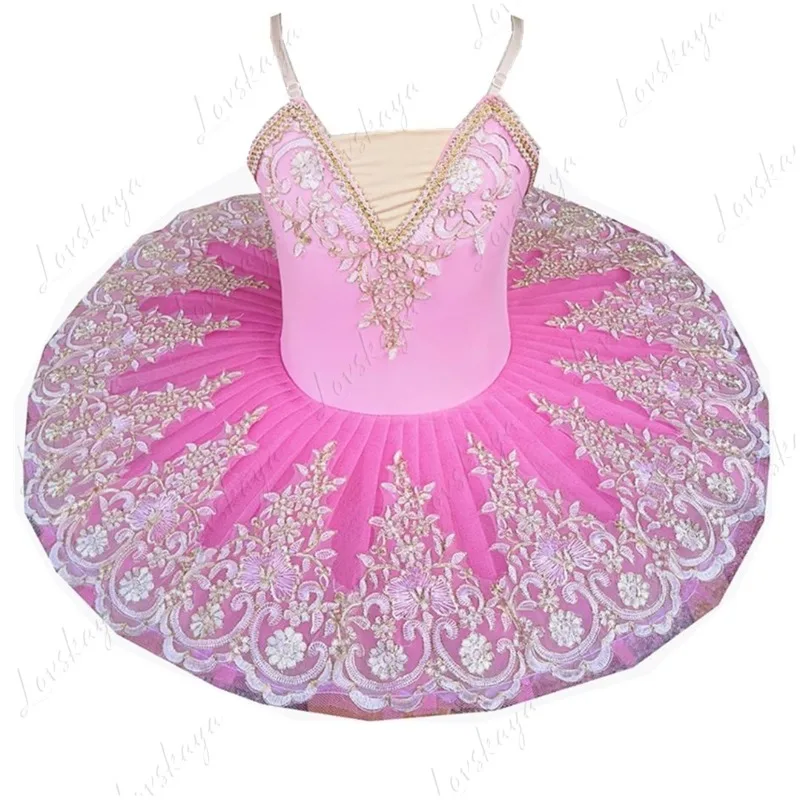 かわいい刺繍が施されたプリンセスバレエドレス 女の子用ダンスウェア レシタルパフォーマンスやスタジオ練習用
