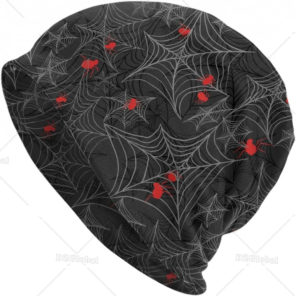 Gothic Halloween Spider Web Goth Red Black Funny Casual Scarf Bandana Loose Hat Stretch Headwear Beanie Hat for Running Climbing