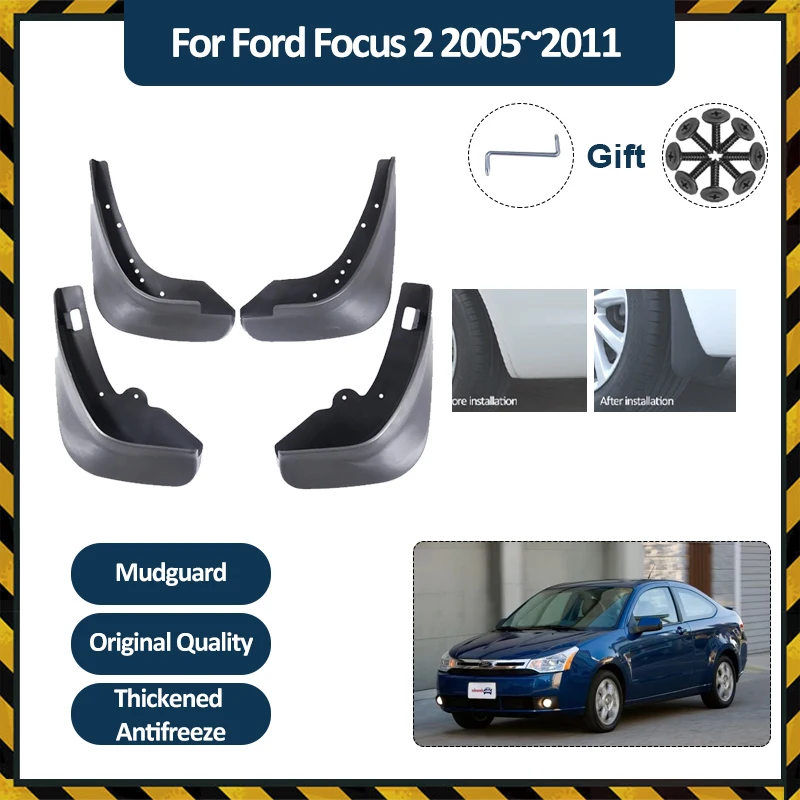 

Car Mud Guard For Ford Focus 2 II Sedan MK2 MK2.5 2005~2011 2008 4PCS Antifreeze Flap Splash Mudflap Door Guard Auto Accessories