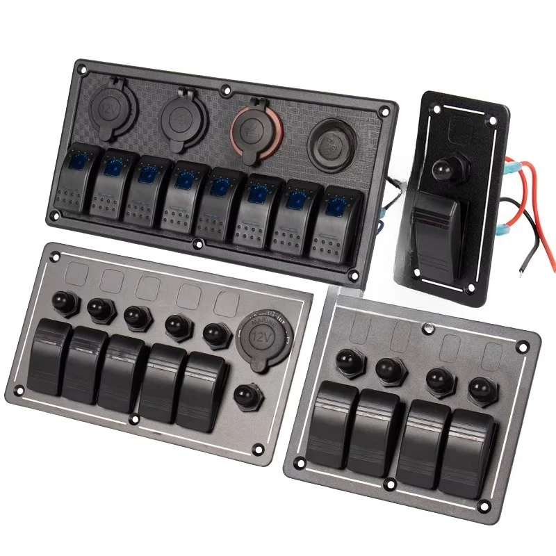 Marine switch panel speedboat waterproof rocker switch 12V 24V RV modified multi-channel controller