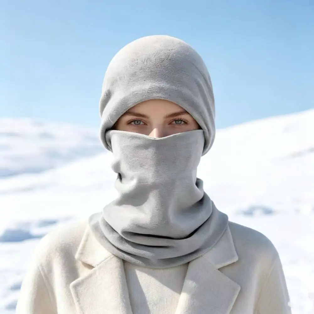 Thermal Neck Scarf Winter Windproof Mask Double Layer Fleece Knit Balaclava For Men Women Outdoor Cycling Hiking Protection