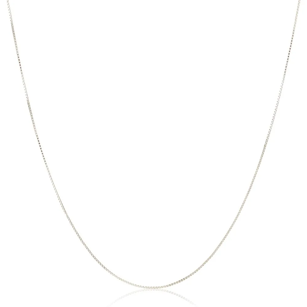 

Ожерелье-цепочка из стерлингового серебра 925 пробы, тонкая коробка 0,8 мм, желтое золото или посеребрение, 18 дюймов