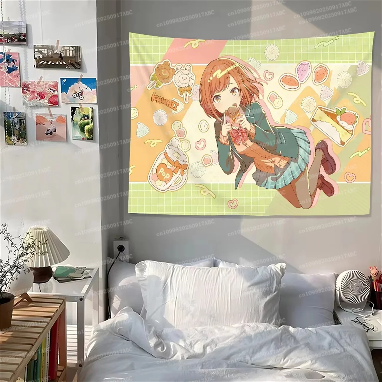 Banner-Hintergrundprojekt Sekai Cartoon Anime Wandteppich zur Raumdekoration Wohnaccessoires Heimdekoration Wandbehang für Studentenwohnheime